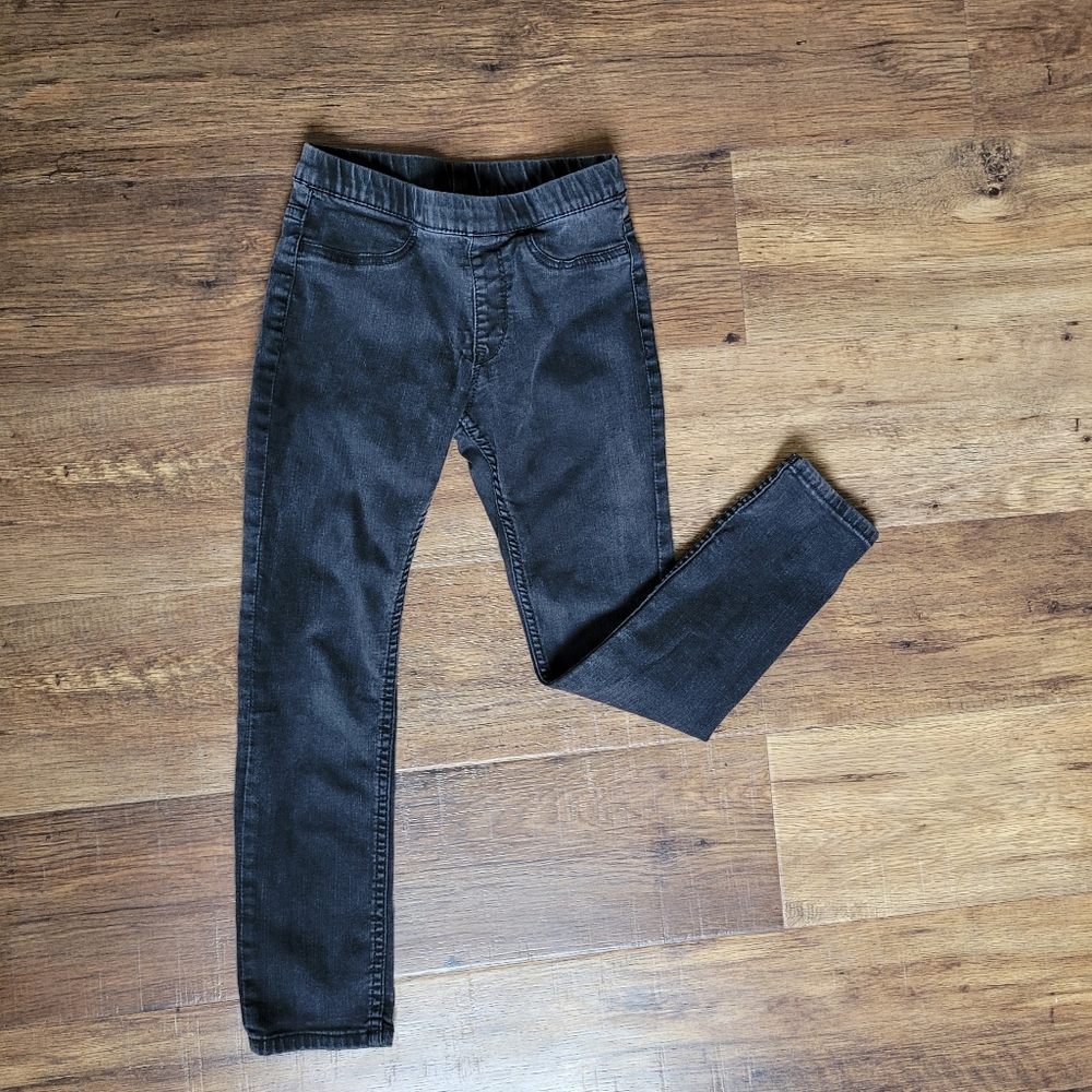 Girl's Size 7/8 Black Skinny Jeans Jeggings Stretchy Elastic Waistband
